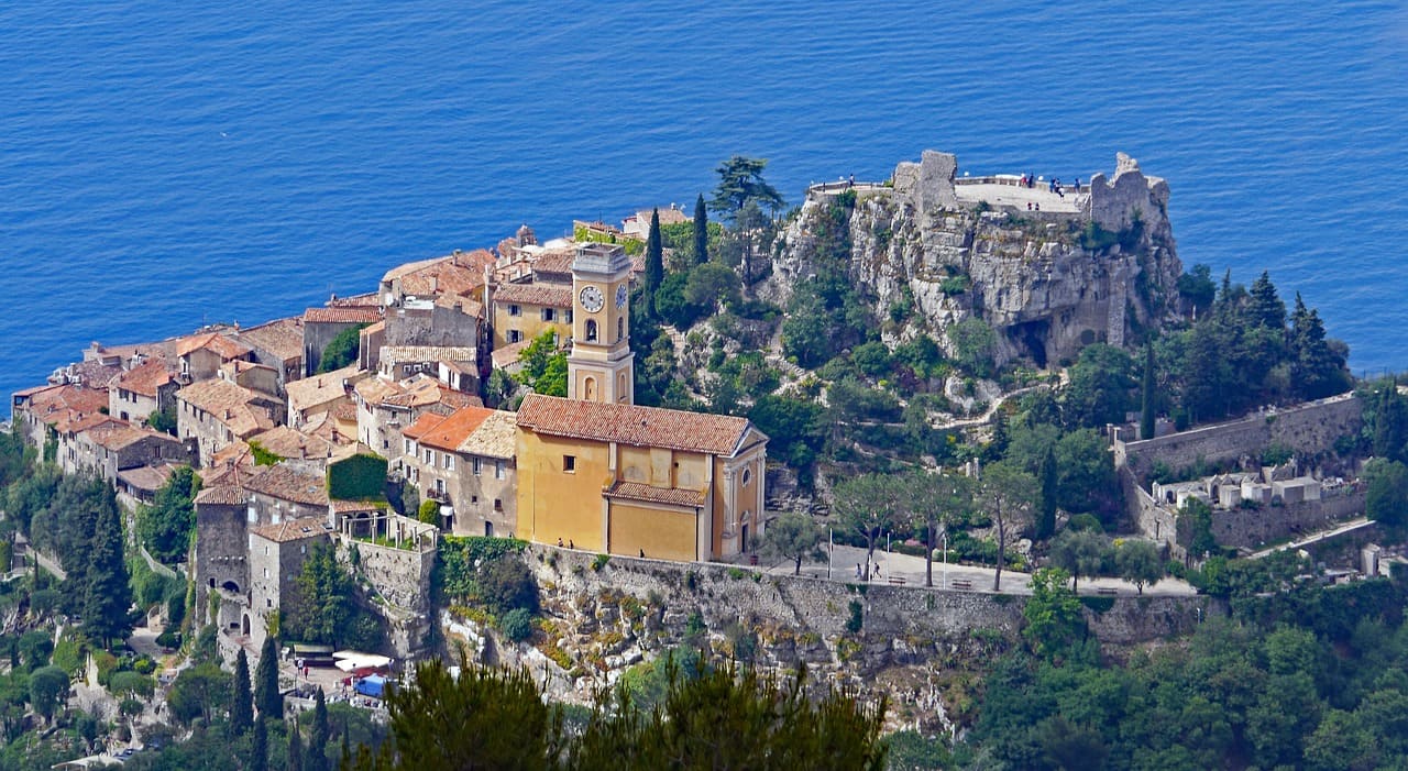eze-sur-mer, the guaranteed highest point of view village on cote d'azur french coast